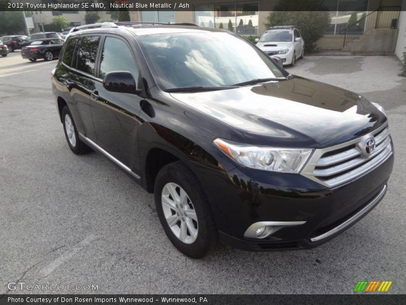 Nautical Blue Metallic / Ash 2012 Toyota Highlander SE 4WD