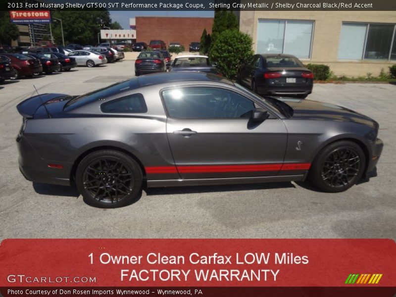 Sterling Gray Metallic / Shelby Charcoal Black/Red Accent 2013 Ford Mustang Shelby GT500 SVT Performance Package Coupe