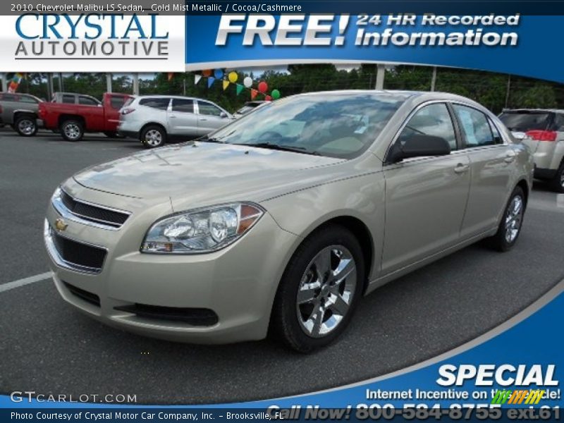 Gold Mist Metallic / Cocoa/Cashmere 2010 Chevrolet Malibu LS Sedan