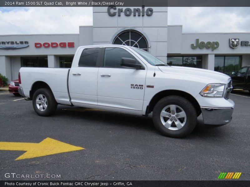 Bright White / Black/Diesel Gray 2014 Ram 1500 SLT Quad Cab