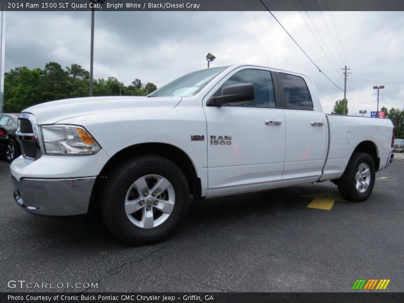 Bright White / Black/Diesel Gray 2014 Ram 1500 SLT Quad Cab