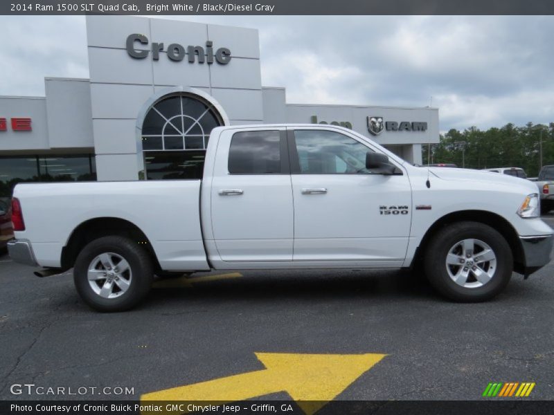 Bright White / Black/Diesel Gray 2014 Ram 1500 SLT Quad Cab