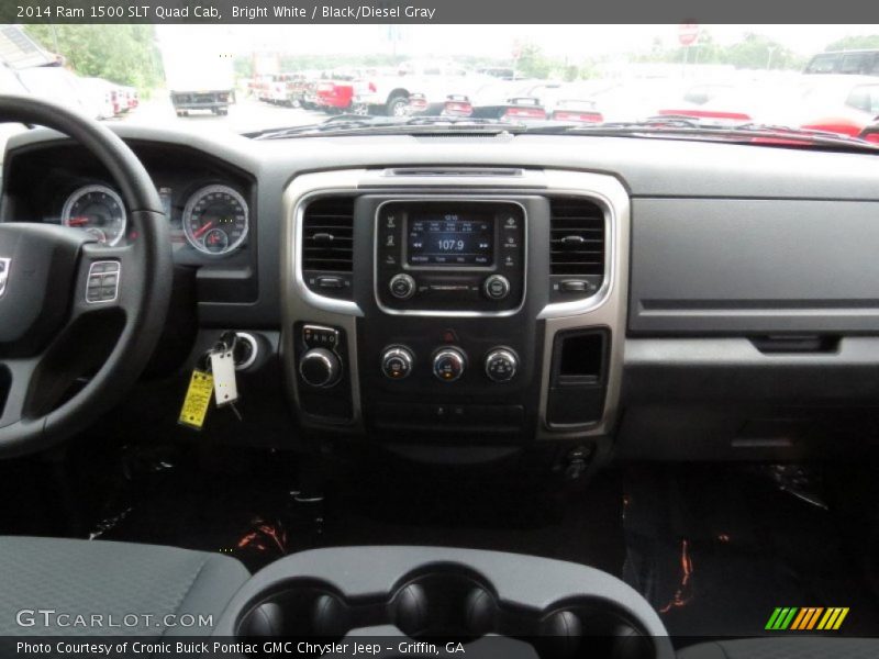 Bright White / Black/Diesel Gray 2014 Ram 1500 SLT Quad Cab