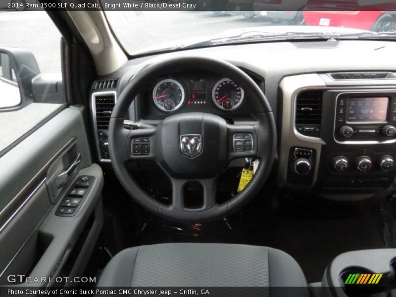 Bright White / Black/Diesel Gray 2014 Ram 1500 SLT Quad Cab
