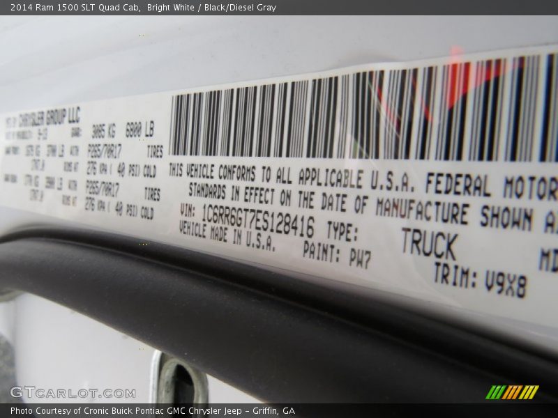 Bright White / Black/Diesel Gray 2014 Ram 1500 SLT Quad Cab