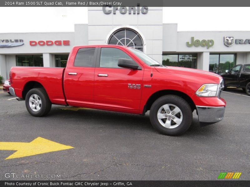 Flame Red / Black/Diesel Gray 2014 Ram 1500 SLT Quad Cab