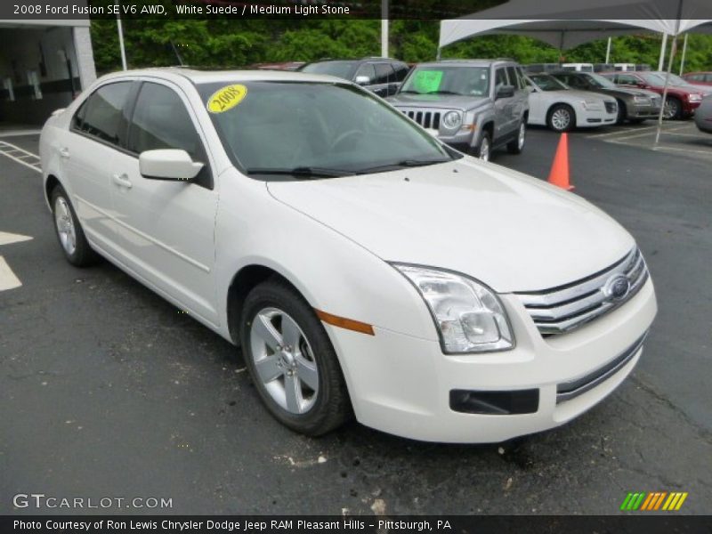 White Suede / Medium Light Stone 2008 Ford Fusion SE V6 AWD