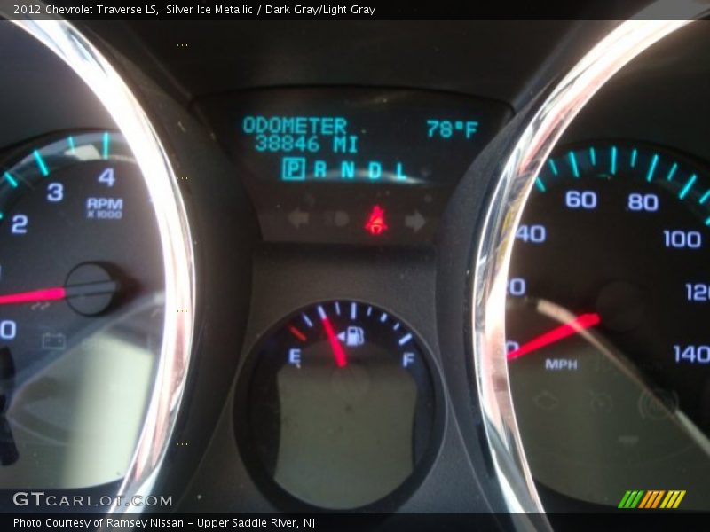 Silver Ice Metallic / Dark Gray/Light Gray 2012 Chevrolet Traverse LS