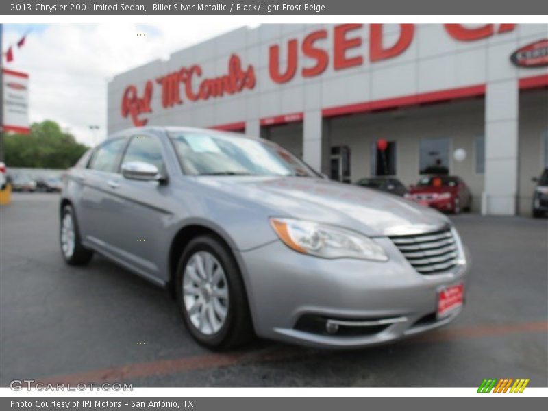 Billet Silver Metallic / Black/Light Frost Beige 2013 Chrysler 200 Limited Sedan