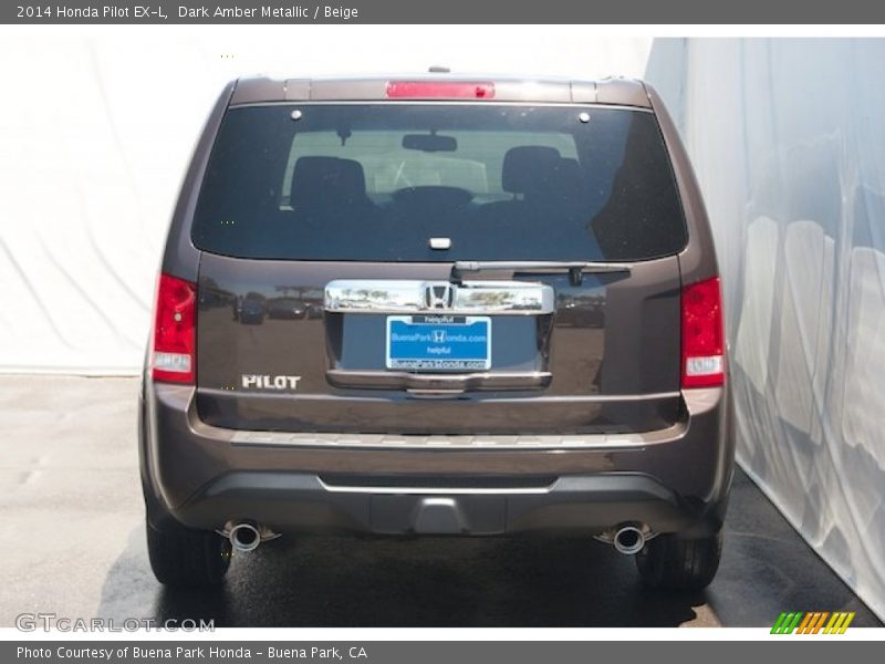 Dark Amber Metallic / Beige 2014 Honda Pilot EX-L