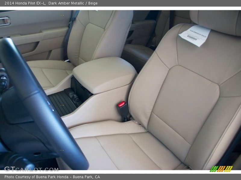 Dark Amber Metallic / Beige 2014 Honda Pilot EX-L