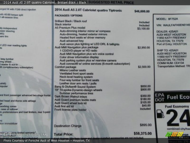 Brilliant Black / Black 2014 Audi A5 2.0T quattro Cabriolet