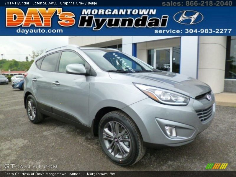 Graphite Gray / Beige 2014 Hyundai Tucson SE AWD