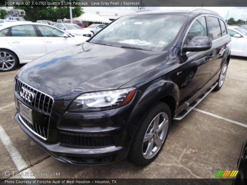 Lava Gray Pearl / Espresso 2014 Audi Q7 3.0 TFSI quattro S Line Package