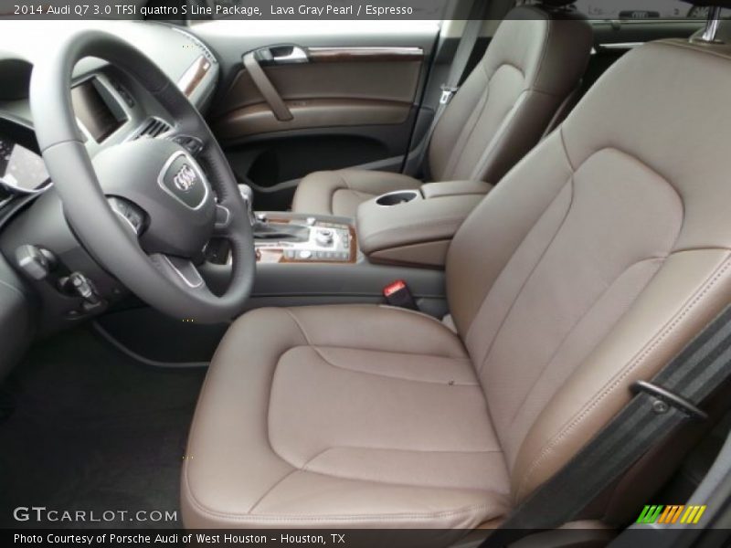 Lava Gray Pearl / Espresso 2014 Audi Q7 3.0 TFSI quattro S Line Package