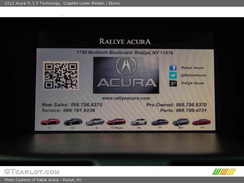 Graphite Luster Metallic / Ebony 2012 Acura TL 3.5 Technology