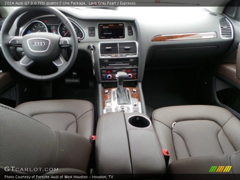 Lava Gray Pearl / Espresso 2014 Audi Q7 3.0 TFSI quattro S Line Package