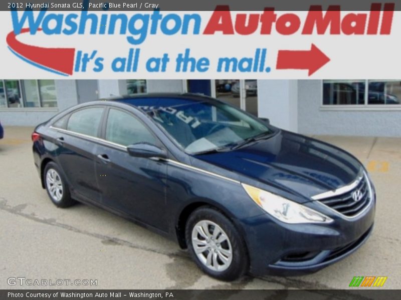 Pacific Blue Pearl / Gray 2012 Hyundai Sonata GLS