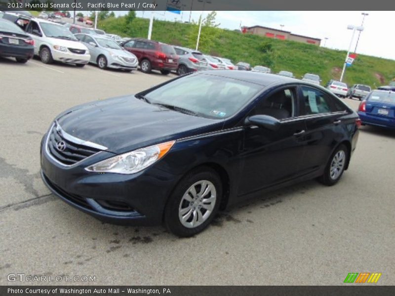 Pacific Blue Pearl / Gray 2012 Hyundai Sonata GLS