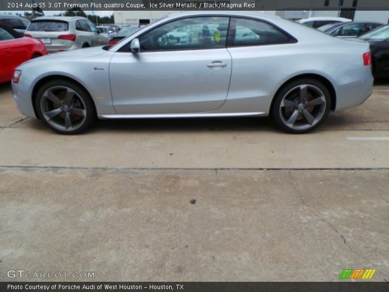 Ice Silver Metallic / Black/Magma Red 2014 Audi S5 3.0T Premium Plus quattro Coupe
