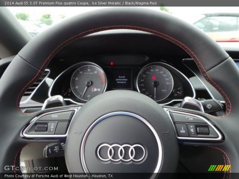 Ice Silver Metallic / Black/Magma Red 2014 Audi S5 3.0T Premium Plus quattro Coupe