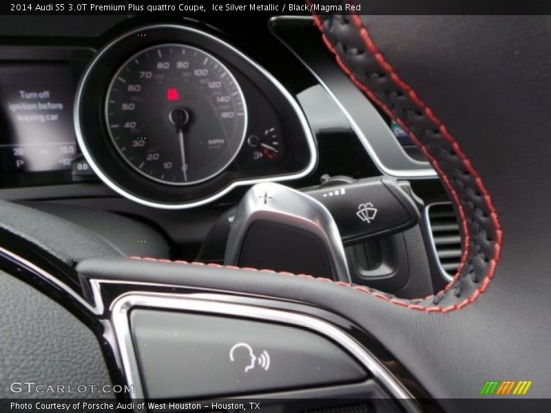 Ice Silver Metallic / Black/Magma Red 2014 Audi S5 3.0T Premium Plus quattro Coupe