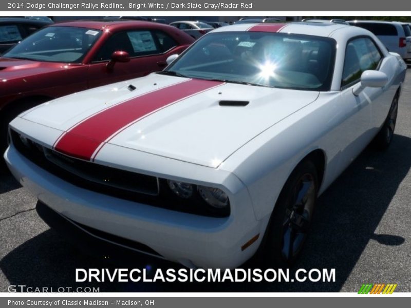 Bright White / Dark Slate Gray/Radar Red 2014 Dodge Challenger Rallye Redline