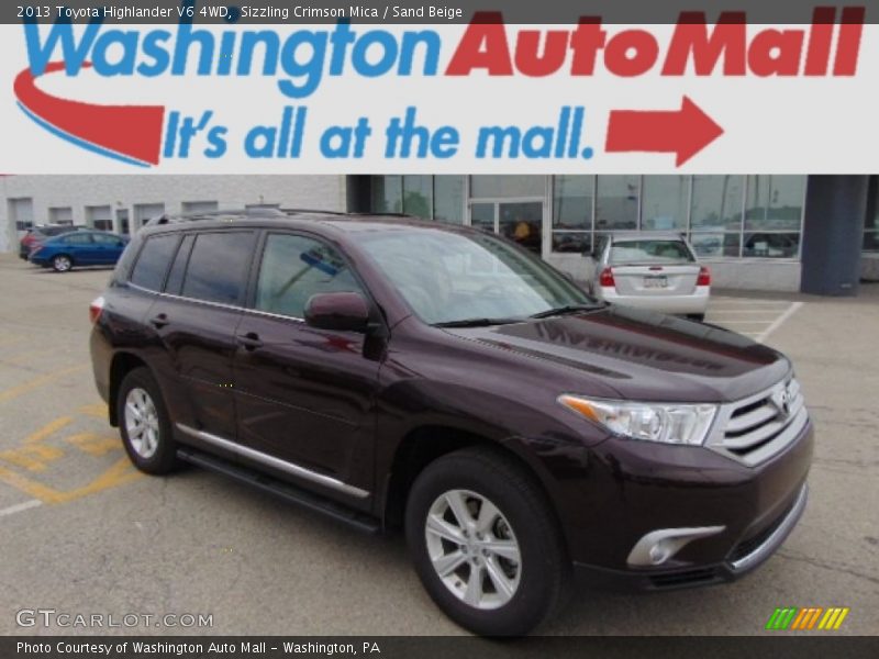 Sizzling Crimson Mica / Sand Beige 2013 Toyota Highlander V6 4WD