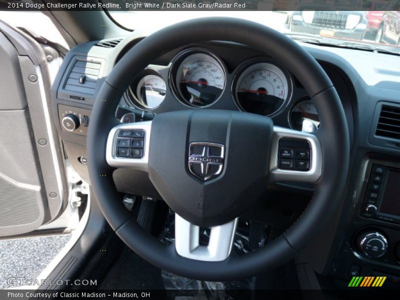 Bright White / Dark Slate Gray/Radar Red 2014 Dodge Challenger Rallye Redline