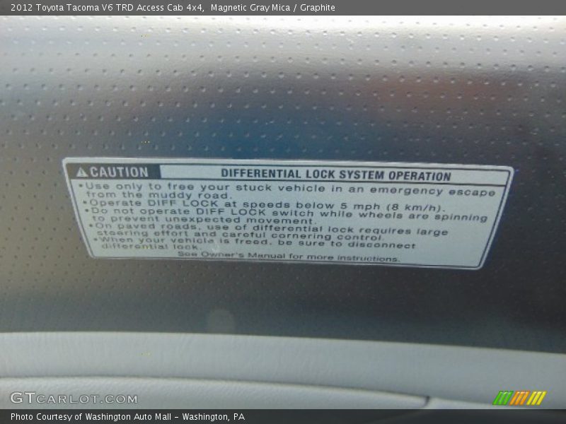 Magnetic Gray Mica / Graphite 2012 Toyota Tacoma V6 TRD Access Cab 4x4