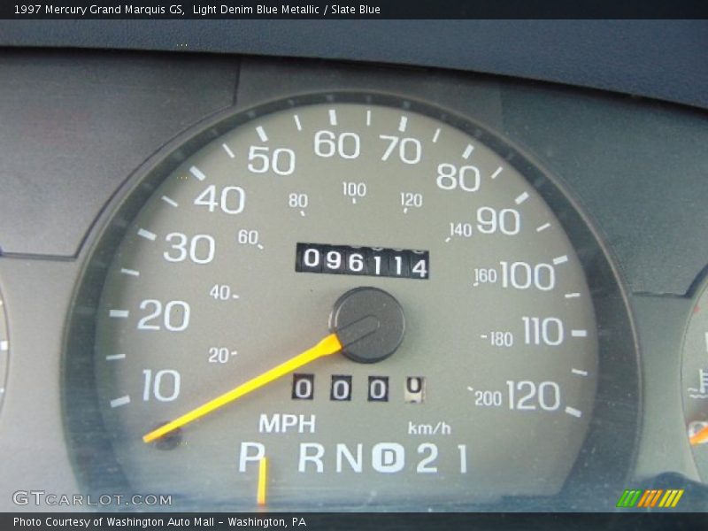 Light Denim Blue Metallic / Slate Blue 1997 Mercury Grand Marquis GS