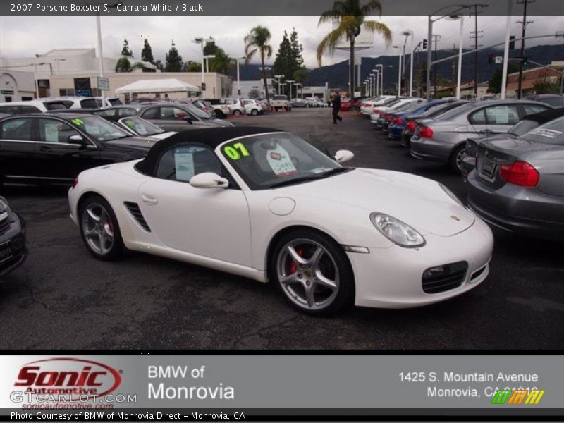 Carrara White / Black 2007 Porsche Boxster S