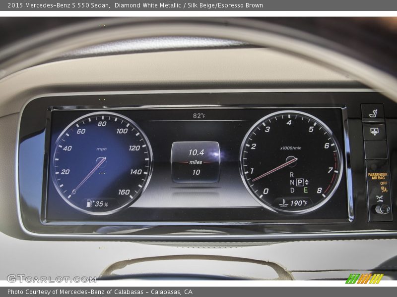 Diamond White Metallic / Silk Beige/Espresso Brown 2015 Mercedes-Benz S 550 Sedan
