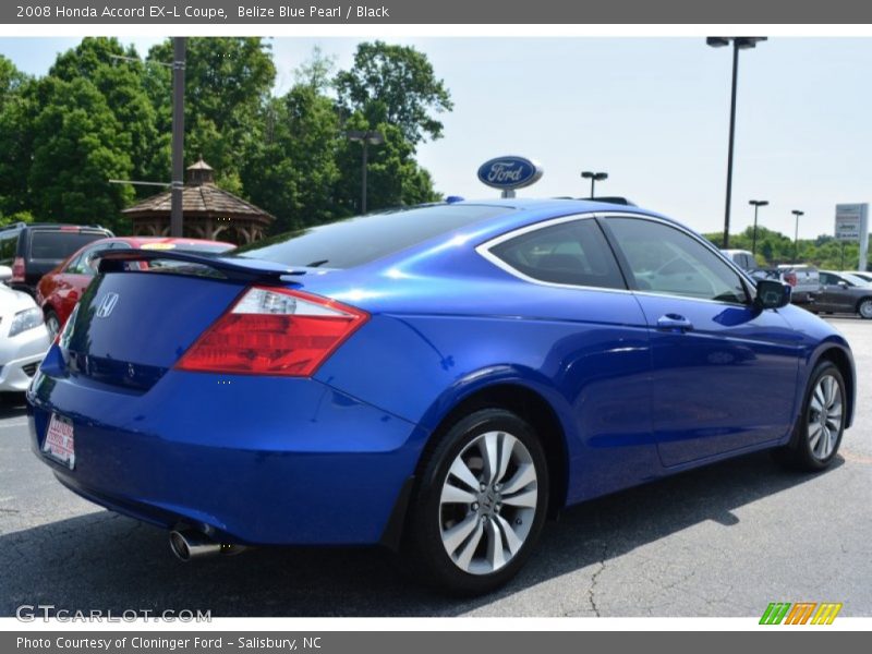 Belize Blue Pearl / Black 2008 Honda Accord EX-L Coupe