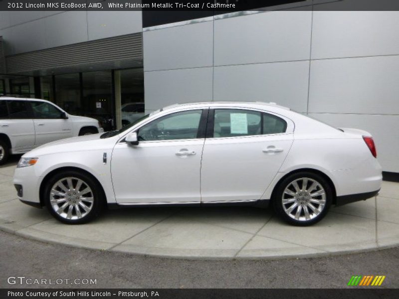 White Platinum Metallic Tri-Coat / Cashmere 2012 Lincoln MKS EcoBoost AWD