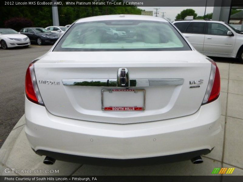White Platinum Metallic Tri-Coat / Cashmere 2012 Lincoln MKS EcoBoost AWD