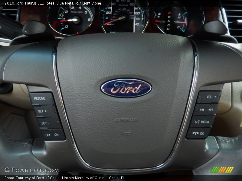 Steel Blue Metallic / Light Stone 2010 Ford Taurus SEL