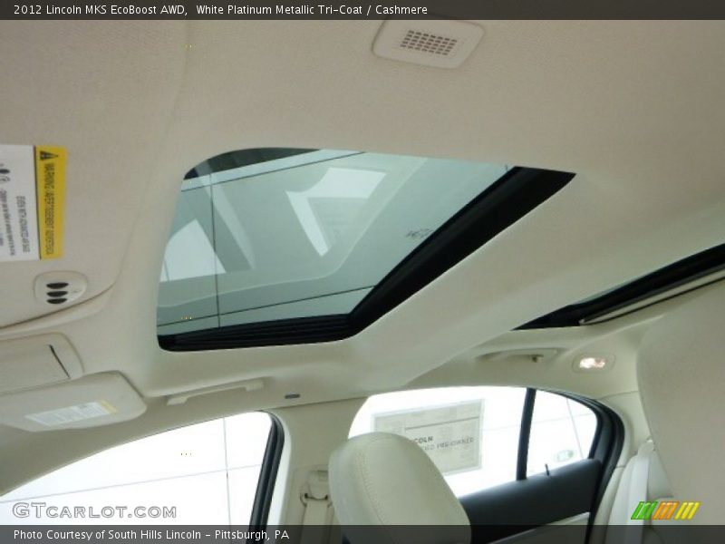 White Platinum Metallic Tri-Coat / Cashmere 2012 Lincoln MKS EcoBoost AWD