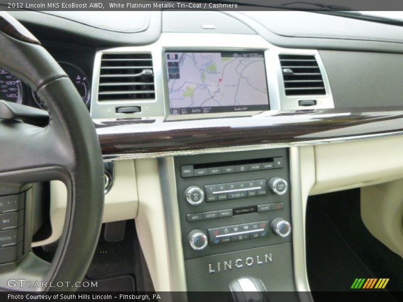 White Platinum Metallic Tri-Coat / Cashmere 2012 Lincoln MKS EcoBoost AWD