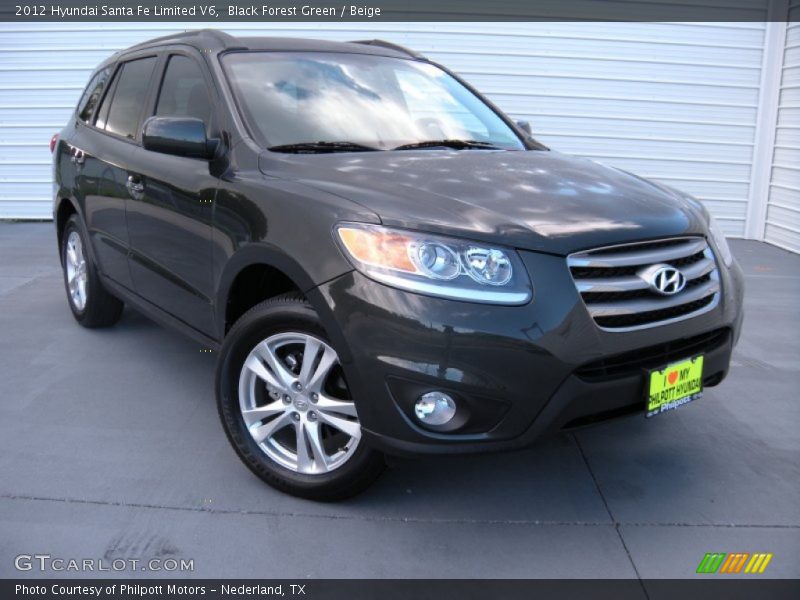 Black Forest Green / Beige 2012 Hyundai Santa Fe Limited V6