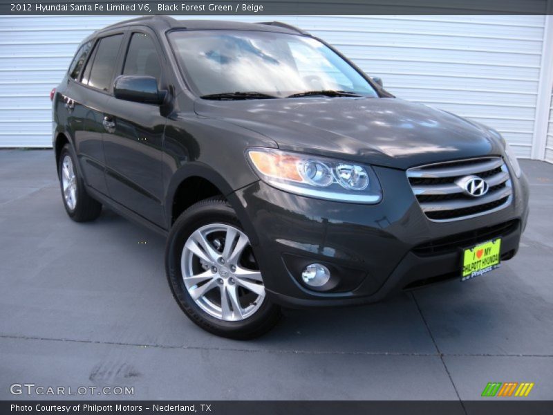 Black Forest Green / Beige 2012 Hyundai Santa Fe Limited V6