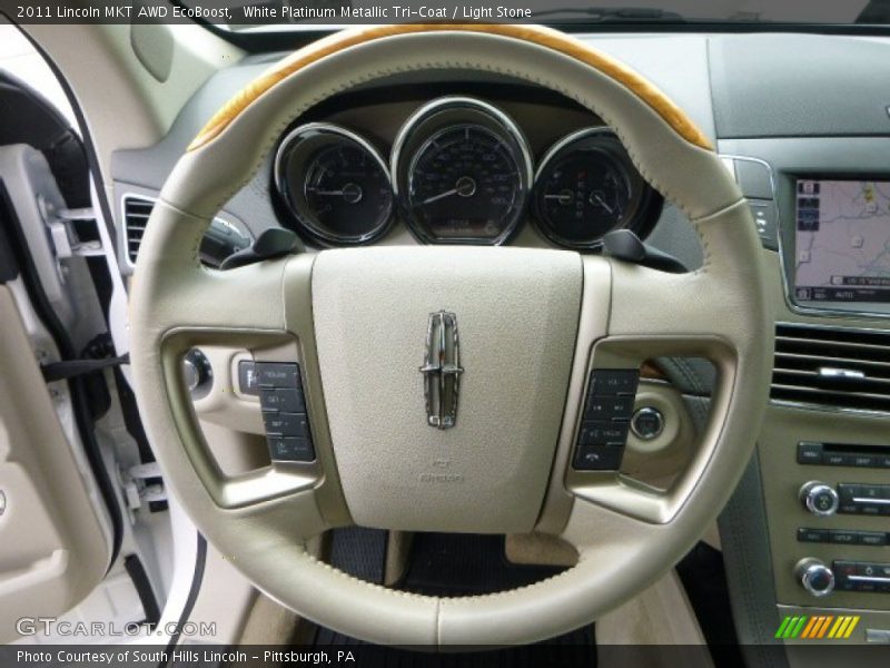 White Platinum Metallic Tri-Coat / Light Stone 2011 Lincoln MKT AWD EcoBoost