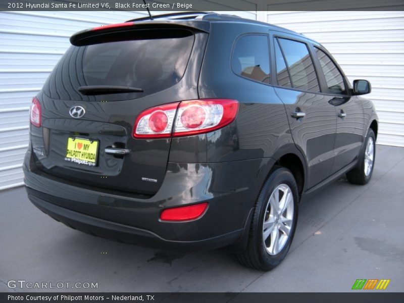 Black Forest Green / Beige 2012 Hyundai Santa Fe Limited V6