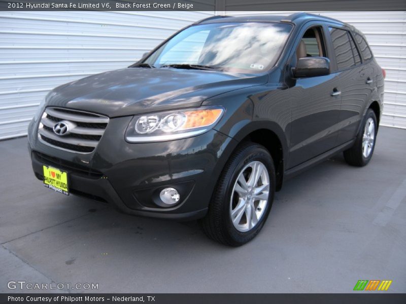 Black Forest Green / Beige 2012 Hyundai Santa Fe Limited V6