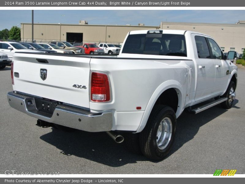 Bright White / Canyon Brown/Light Frost Beige 2014 Ram 3500 Laramie Longhorn Crew Cab 4x4 Dually