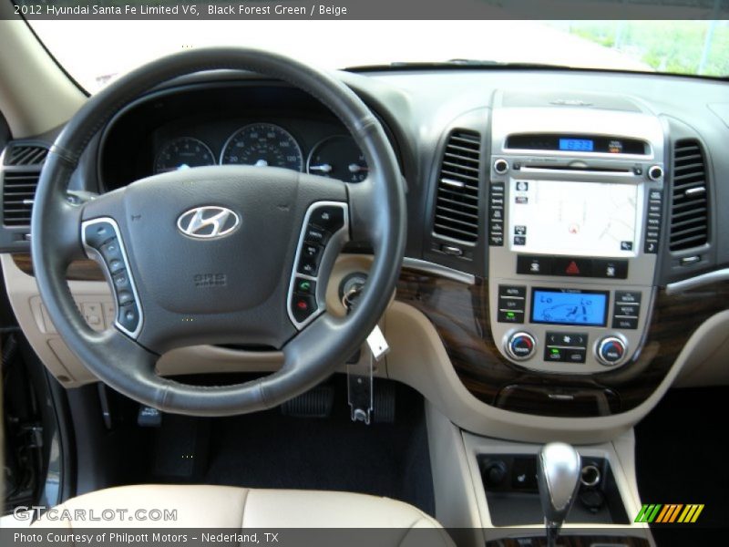 Black Forest Green / Beige 2012 Hyundai Santa Fe Limited V6