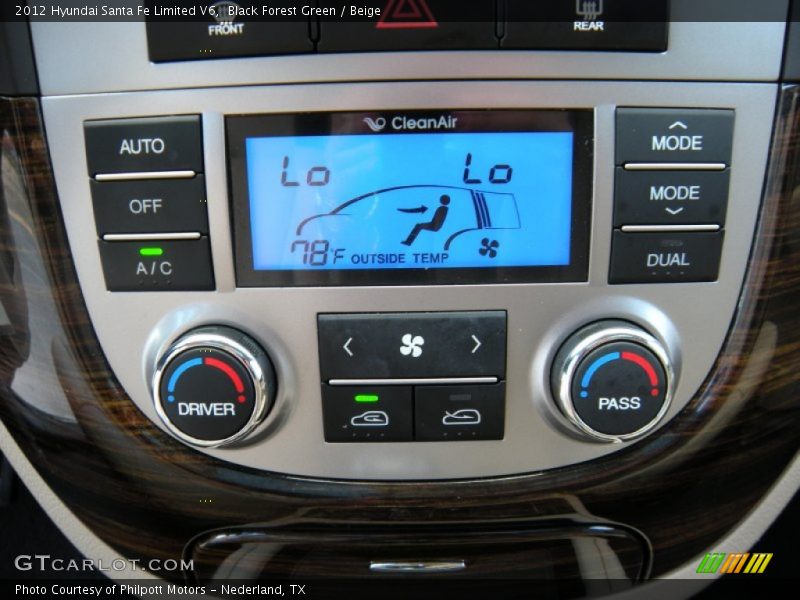 Black Forest Green / Beige 2012 Hyundai Santa Fe Limited V6