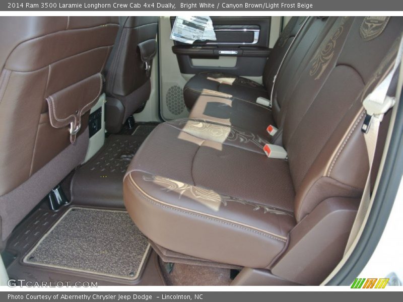 Bright White / Canyon Brown/Light Frost Beige 2014 Ram 3500 Laramie Longhorn Crew Cab 4x4 Dually