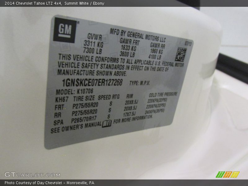 Summit White / Ebony 2014 Chevrolet Tahoe LTZ 4x4