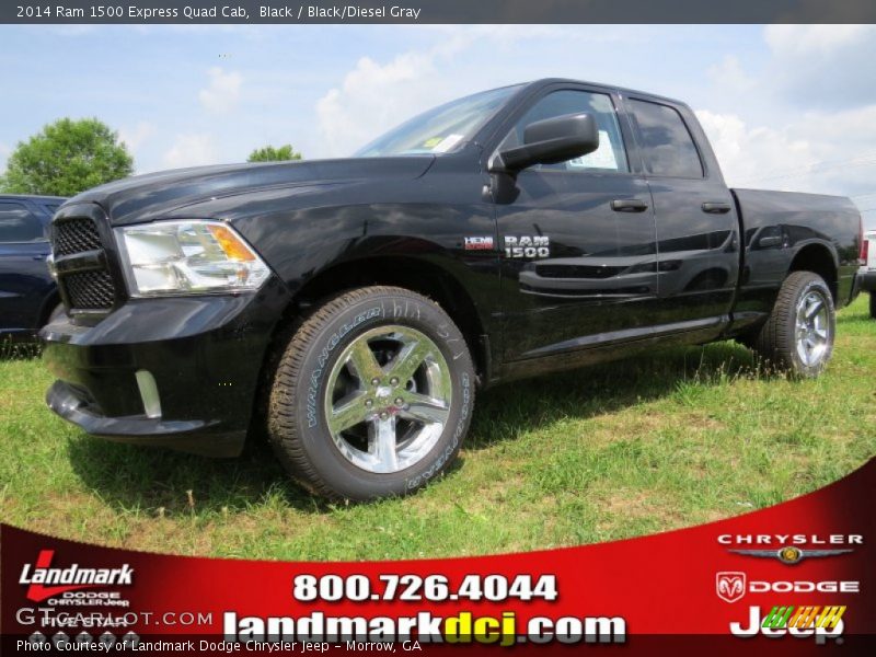 Black / Black/Diesel Gray 2014 Ram 1500 Express Quad Cab